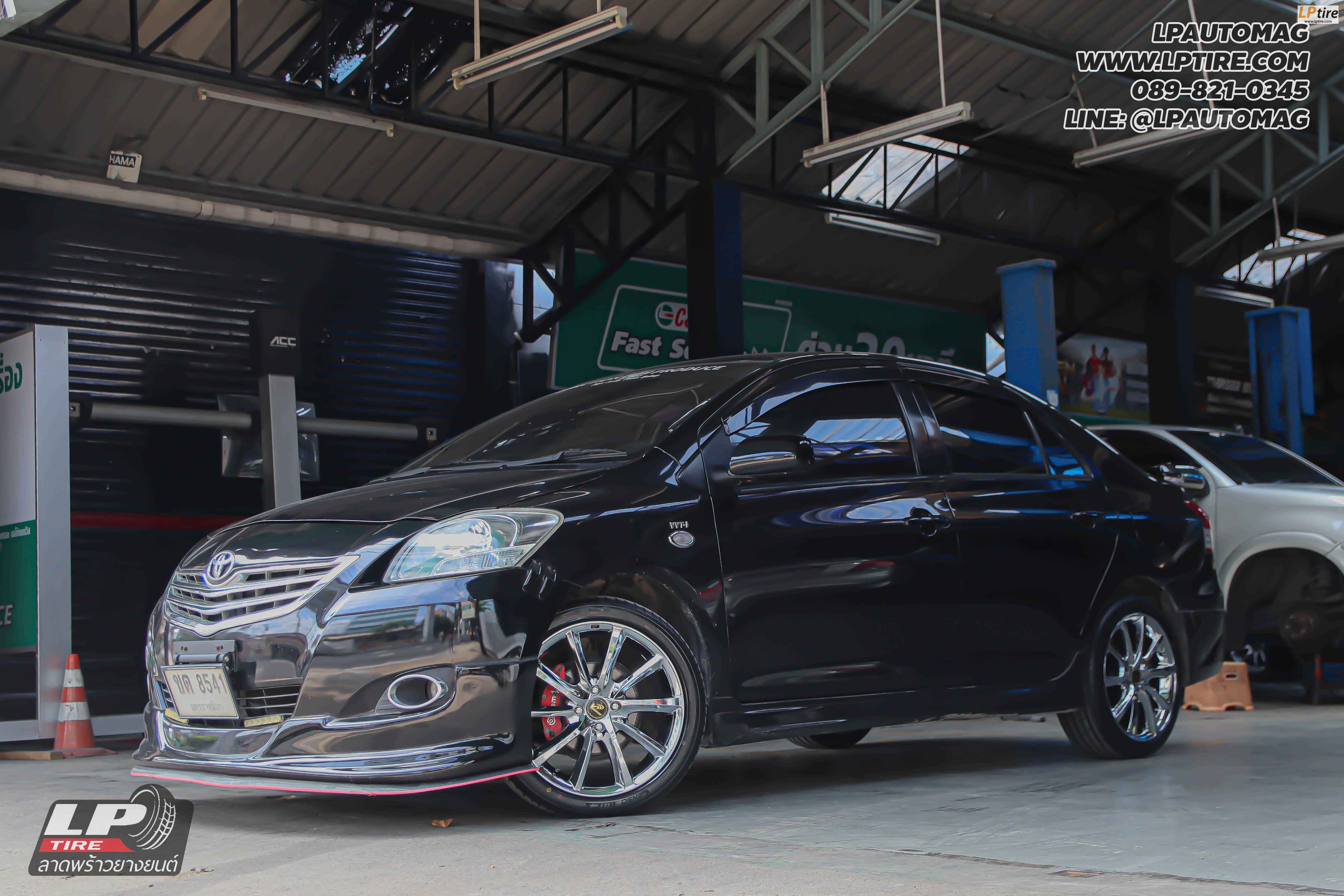 รถ - TOYOTA VIOS ล้อแม็ก -VALENZA VISHUNU 968 โครเมี่ยม สเปค - 17x7 ET42 4x100 ยาง - LENSO D-1CS เบอร์ - 205/45-17