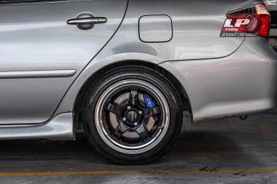 รถ - T0YOTA VIOS I (XP90) ล้อแม็ก - LENSO ProjectD D1SE PD-SE ดำขอบเงา สเปค - 15x7.5 ET35 4x100 รัดยาง - FALKEN ZE914 เบอร์ - 195/50-15