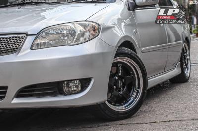 รถ - T0YOTA VIOS I (XP90) ล้อแม็ก - LENSO ProjectD D1SE PD-SE ดำขอบเงา สเปค - 15x7.5 ET35 4x100 รัดยาง - FALKEN ZE914 เบอร์ - 195/50-15