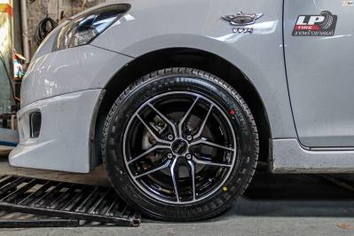 รถ - TOYOTA VIOS ล้อแม็ก - TORQ JGB ดำหน้าเงา ขอบ - 15x7 ET35 4x100 ยาง - YOKOHAMA A-DRIVE AA01 เบอร์ - 195/55-15