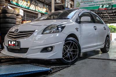 รถ - TOYOTA VIOS ล้อแม็ก - TORQ JGB ดำหน้าเงา ขอบ - 15x7 ET35 4x100 ยาง - YOKOHAMA A-DRIVE AA01 เบอร์ - 195/55-15