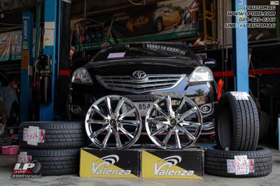 รถ - TOYOTA VIOS ล้อแม็ก -VALENZA VISHUNU 968 โครเมี่ยม สเปค - 17x7 ET42 4x100 ยาง - LENSO D-1CS เบอร์ - 205/45-17