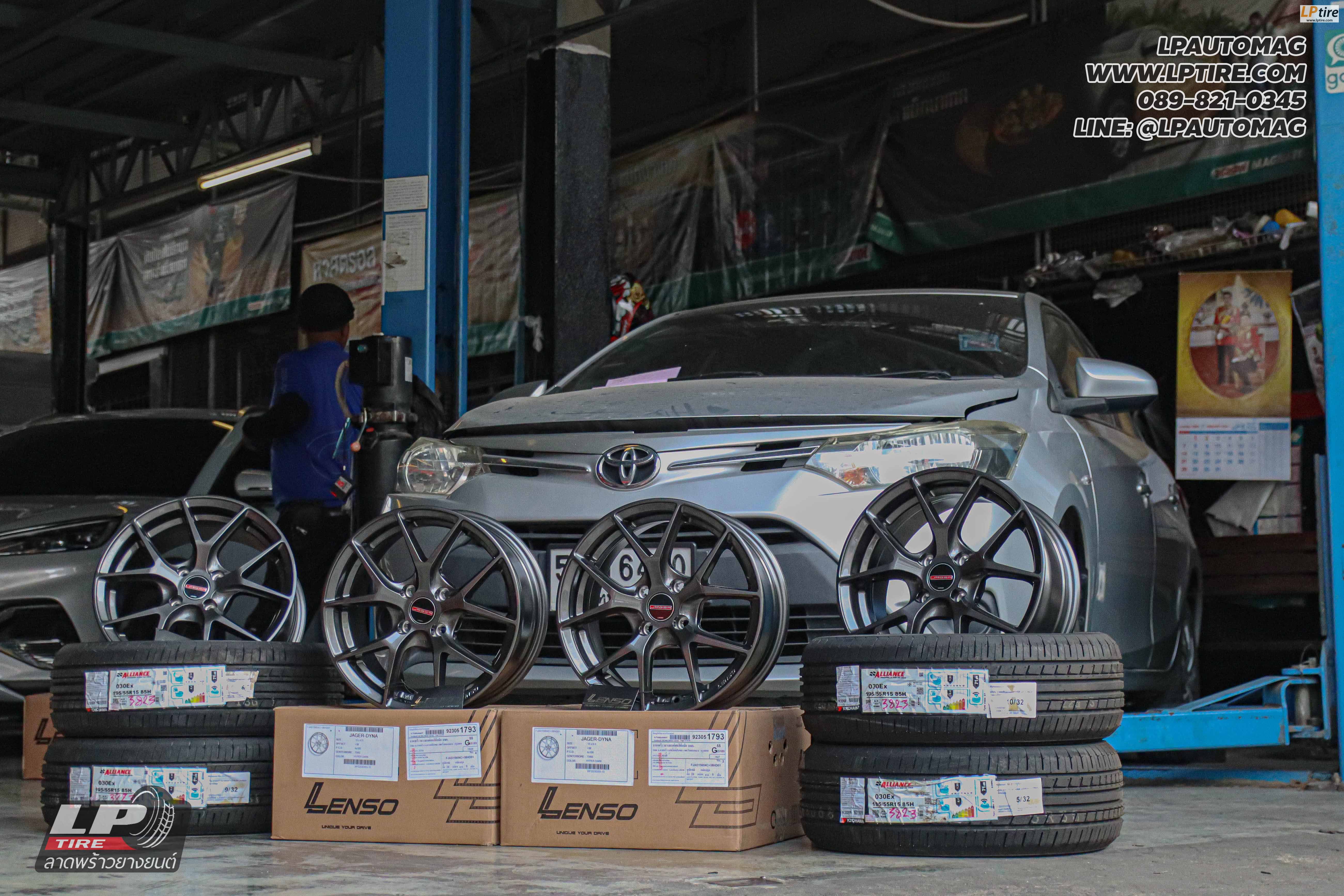 รถ - TOYOTA VIOS ล้อแม็ก - LENSO JAGER DYNA สเปค - 15x6.5 ET38 4x100 รัดยาง - ALLIANCE AL30 030Ex เบอร์- 195/55-15