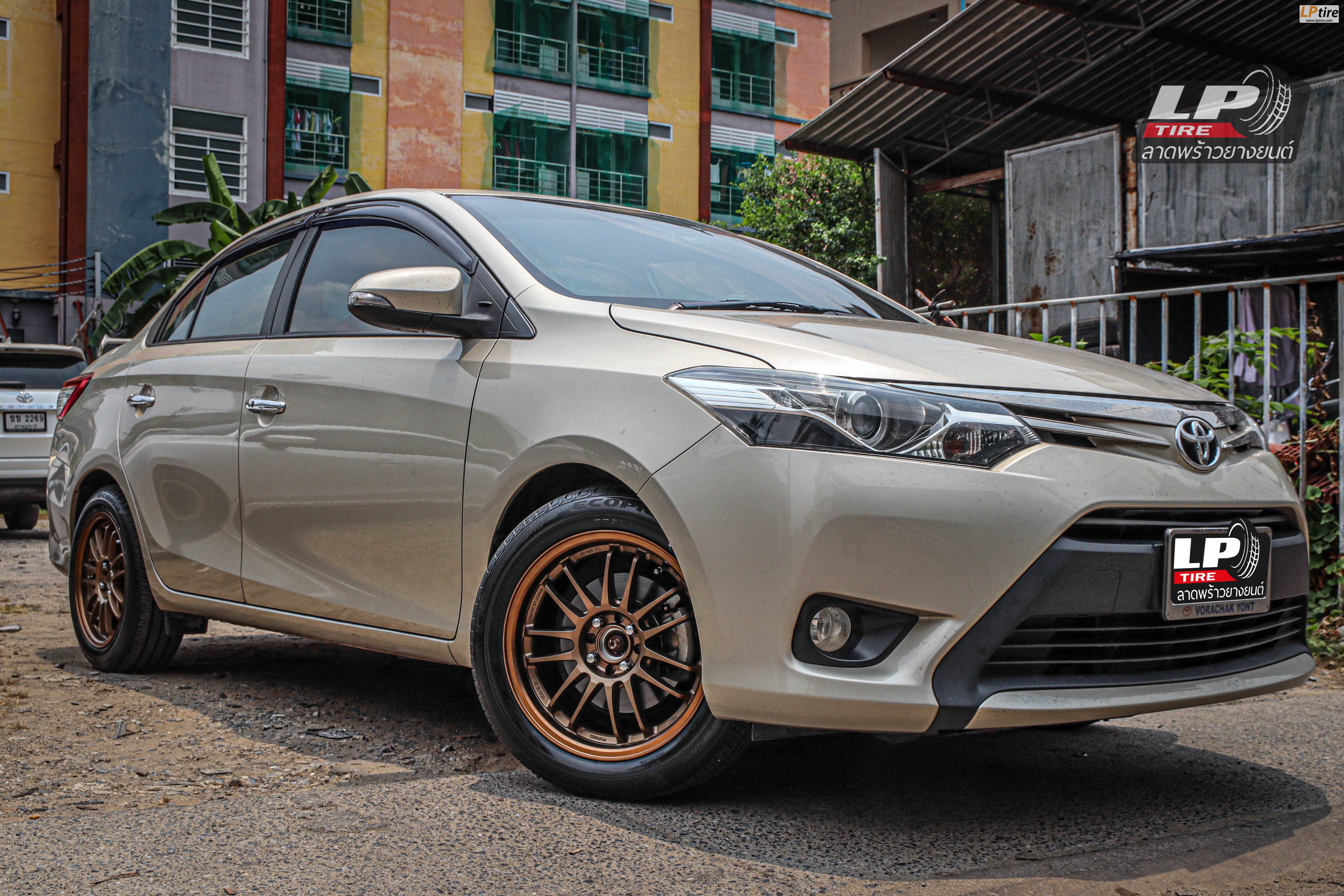 รถ - TOYOTA VIOS ล้อแม็ก - NK Performance NK30 (RE30) Flowforming น้ำตาล ขอบ - 16x7 ET35 4x100 ยางเดิม - BRIDGESTONE EP300 เบอร์ - 195/55-16