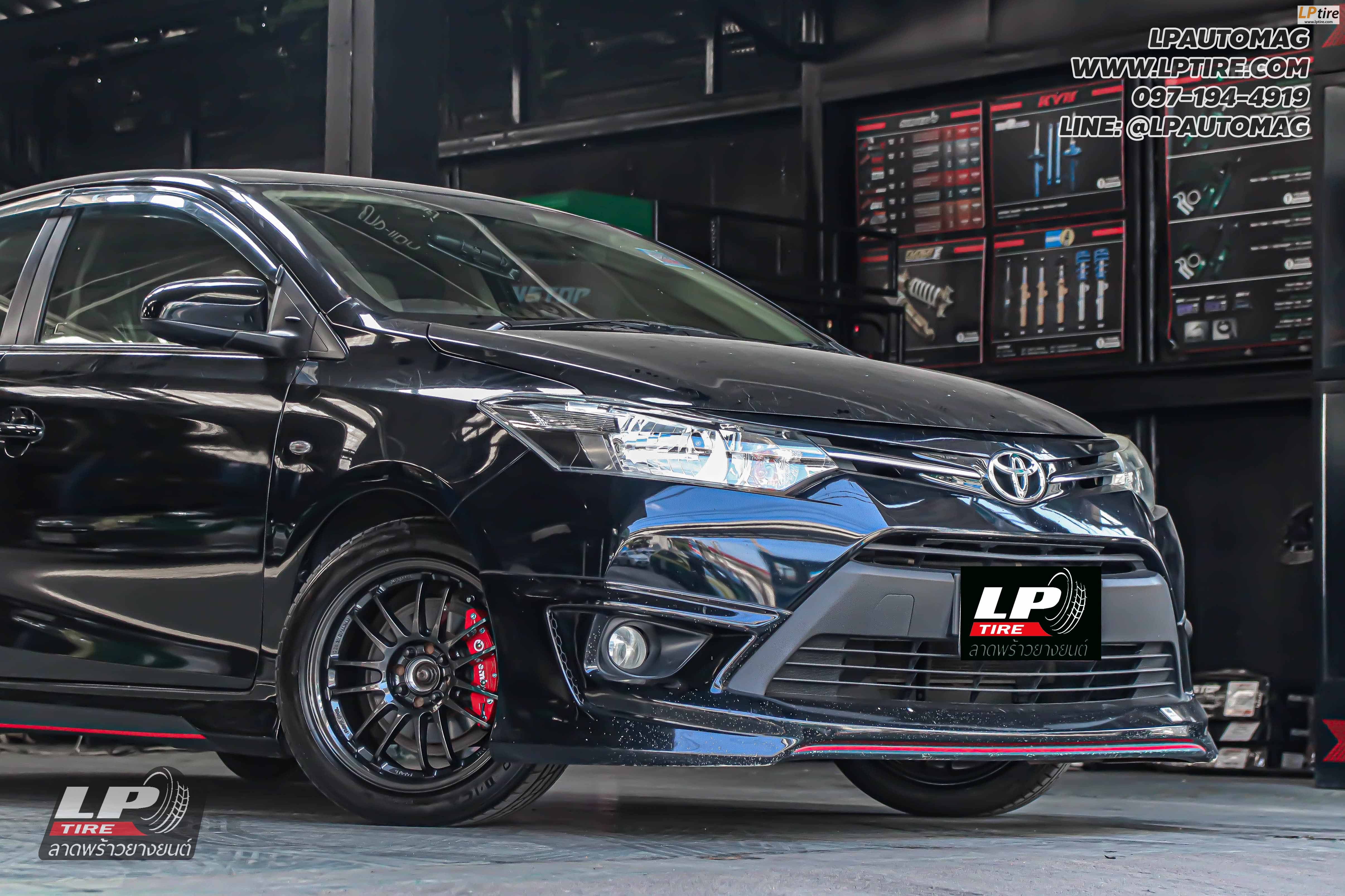 รถ - TOYOTA VIOS ล้อแม็ก -NK Performance NK30 (RE30) FlowformingDGM สเปค - 16x7 ET35 4x100
ยาง - LENSO D-1CS เบอร์ -195/50-16 น็อตล้อ 7 เหลี่ยม 12x1.5 (ดำ) ฝาครอบ BREMBO สีแดง