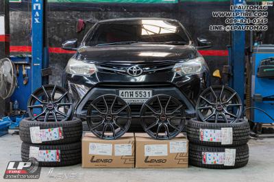 รถ - TOYOTA VIOS ล้อแม็ก - LENSO JAGER JAVA ดำด้านหน้าเงาด้าน สเปค - 15x7 ET35 4x100 ยาง - LENSO D-1CS เบอร์ - 195/55-15
