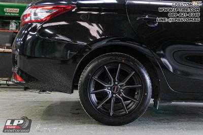 รถ - TOYOTA VIOS ล้อแม็ก - LENSO JAGER JAVA ดำด้านหน้าเงาด้าน สเปค - 15x7 ET35 4x100 ยาง - LENSO D-1CS เบอร์ - 195/55-15