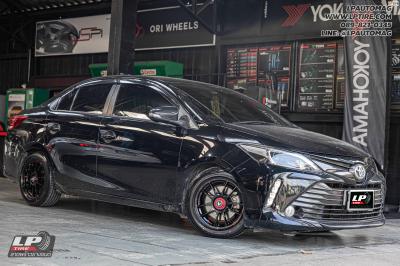 รถ - TOYOTA VIOS ล้อแม็ก - LENSO VENOM SUPER GT-VNK BLACK สเปค -15x7 ET35 4x100 ยาง - LENSO D-1CS เบอร์ -195/55-15
