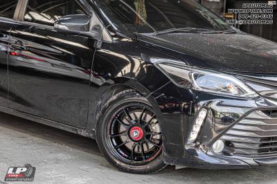 รถ - TOYOTA VIOS ล้อแม็ก - LENSO VENOM SUPER GT-VNK BLACK สเปค -15x7 ET35 4x100 ยาง - LENSO D-1CS เบอร์ -195/55-15
