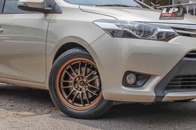 รถ - TOYOTA VIOS ล้อแม็ก - NK Performance NK30 (RE30) Flowforming น้ำตาล ขอบ - 16x7 ET35 4x100 ยางเดิม - BRIDGESTONE EP300 เบอร์ - 195/55-16