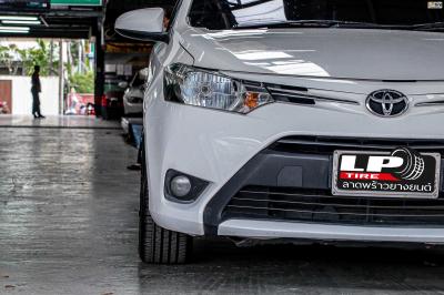 รถ - TOYOTA VIOS ล้อแม็ก - EmotionR V08 ดำเงามิลลิ่งก้านเงิน ขอบ - 17x7.5 ET35 4x100 ยาง - FIRENZA ST-01A เบอร์ - 205/45-17