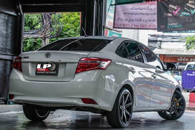 รถ - TOYOTA VIOS ล้อแม็ก - EmotionR V08 ดำเงามิลลิ่งก้านเงิน ขอบ - 17x7.5 ET35 4x100 ยาง - FIRENZA ST-01A เบอร์ - 205/45-17