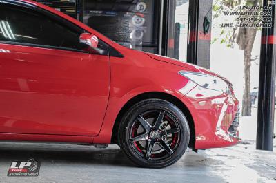 รถ - TOYOTA VIOS ล้อแม็ก - COSMIS INNERLINE.S1 ดำอันเดอร์คัตแดงมิลลิ่งก้านเงิน สเปค - 15x7 ET30 4x100 ยาง - YOKOHAMA V701 เบอร์ - 195/55-15