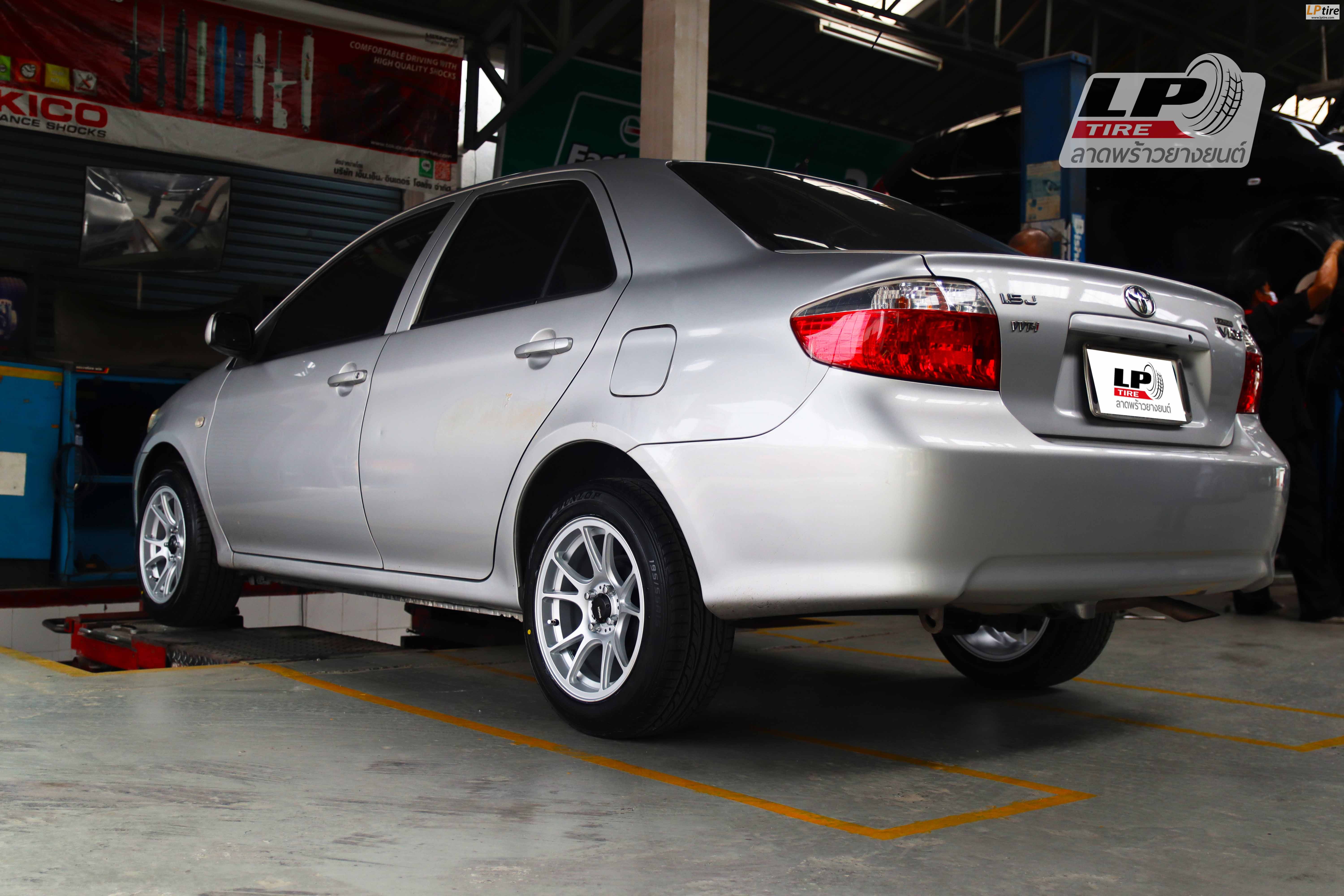 #TOYOTA#VIOS จัดล้อแม็ก #YHI#KONIG KONIG N903 15x7.5 ET35 4x100 #silver พร้อมยาง DUNLOP LM704 195/55-15 ยังสวยลงตัวมาก