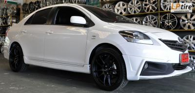 Toyota Vios + ล้อแม็ก Lenso Project-D Spec E (PDE) 17นิ้ว สีดำด้าน + ยาง ACHILLES ATR-Sport 205/45-17