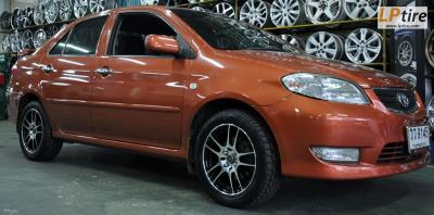 Toyota Vios + ล้อแม็ก SSW Spider (S093) 15นิ้ว สีดำหน้าเงา + ยาง ACHILLES ATR-Sport 195/55-15