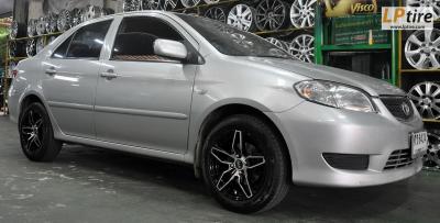 Toyota Vios + ล้อแม็ก Status U182 15นิ้ว สีดำหน้าเงา