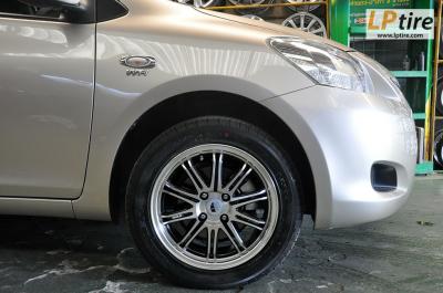 Toyota Vios + ล้อแม็ก SSW Varianza (S095) 15นิ้ว สีดำหน้าเงา + ยาง FALKEN ZE522 195/55R15