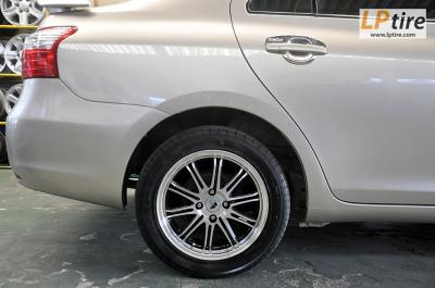 Toyota Vios + ล้อแม็ก SSW Varianza (S095) 15นิ้ว สีดำหน้าเงา + ยาง FALKEN ZE522 195/55R15