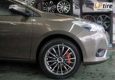 Toyota Vios + ล้อแม็ก SSW Velocity (S158) 16นิ้ว สี Black Chrome + ยาง YOKOHAMA EARTH-1 195/55R16