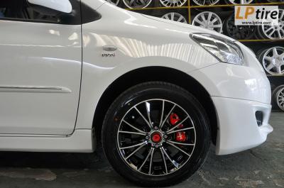 Toyota Vios + ล้อแม็ก Lenso Samurai Bushido (SCB) 15นิ้ว สีดำหน้าเงา + ยาง DUNLOP LM704 195/55-15