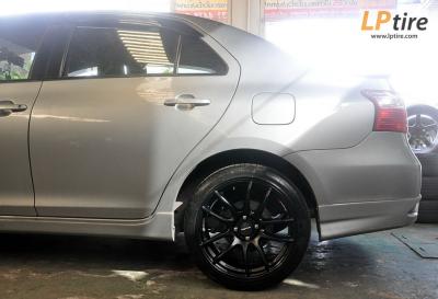 Toyota Vios + ล้อแม็ก Lenso Project-D Spec E (PDE) 17นิ้ว สีดำด้าน + ยาง DURUN B717 205/45R17