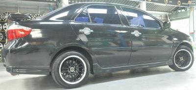 Toyota Vios + แม็ก D-SPEED DS-002 15นิ้ว ดำขอบเงา + ยาง DUNLOP LM704 195/50-15