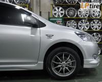 Toyota Vios + ล้อแม็ก Lenso Samurai SC08 15นิ้ว สีเทา หน้าเงาด้าน + ยาง DUNLOP LM703 195/55-15