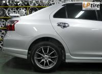 Toyota Vios + ล้อแม็ก Lenso Samurai SC08 15นิ้ว สีเทา หน้าเงาด้าน + ยาง DUNLOP LM703 195/55-15