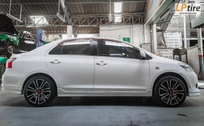 TOYOTA VIOS + แม็ก Lenso Samurai RYU SCR ขอบ 15นิ้ว สีดำหน้าเงา + ยางรถยนต์ MAXXIS I-PRO 205/45-17