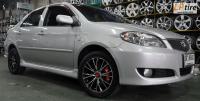 Toyota Vios + ล้อแม็ก Lenso Samurai Bushido (SCB) 15นิ้ว สีดำหน้าเงา + ยาง Falken ZE522 195/50R15