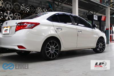 TOYOTA VIOS จัดล้อแม็ก YHI ENKEI SC22 17x7 ET40 4x100-4x114.3 ดำหน้าเงา พร้อมยาง YOKOHAMA ES32 205/45-17 