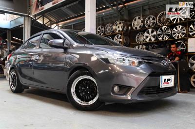 #TOYOTA#VIOS จัดล้อแม็ก #KONIG N781 15x7.5 ET35 4x100 #ดำขอบเงา ใส่ยางเดิมยังสวยงาม