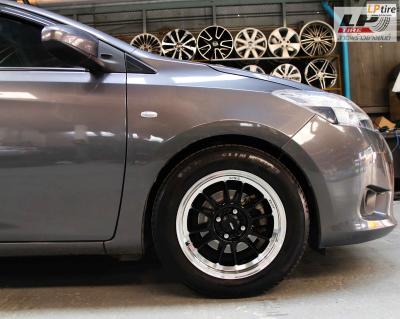 #TOYOTA#VIOS จัดล้อแม็ก #KONIG N781 15x7.5 ET35 4x100 #ดำขอบเงา ใส่ยางเดิมยังสวยงาม