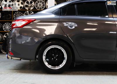 #TOYOTA#VIOS จัดล้อแม็ก #KONIG N781 15x7.5 ET35 4x100 #ดำขอบเงา ใส่ยางเดิมยังสวยงาม