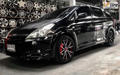 Toyota Wish + แม็ก XXR X-154 ขอบ17 ดำหน้าเงาอันเดอร์คัตแดง + ยาง YOKOHAMA AE50 215/50-17