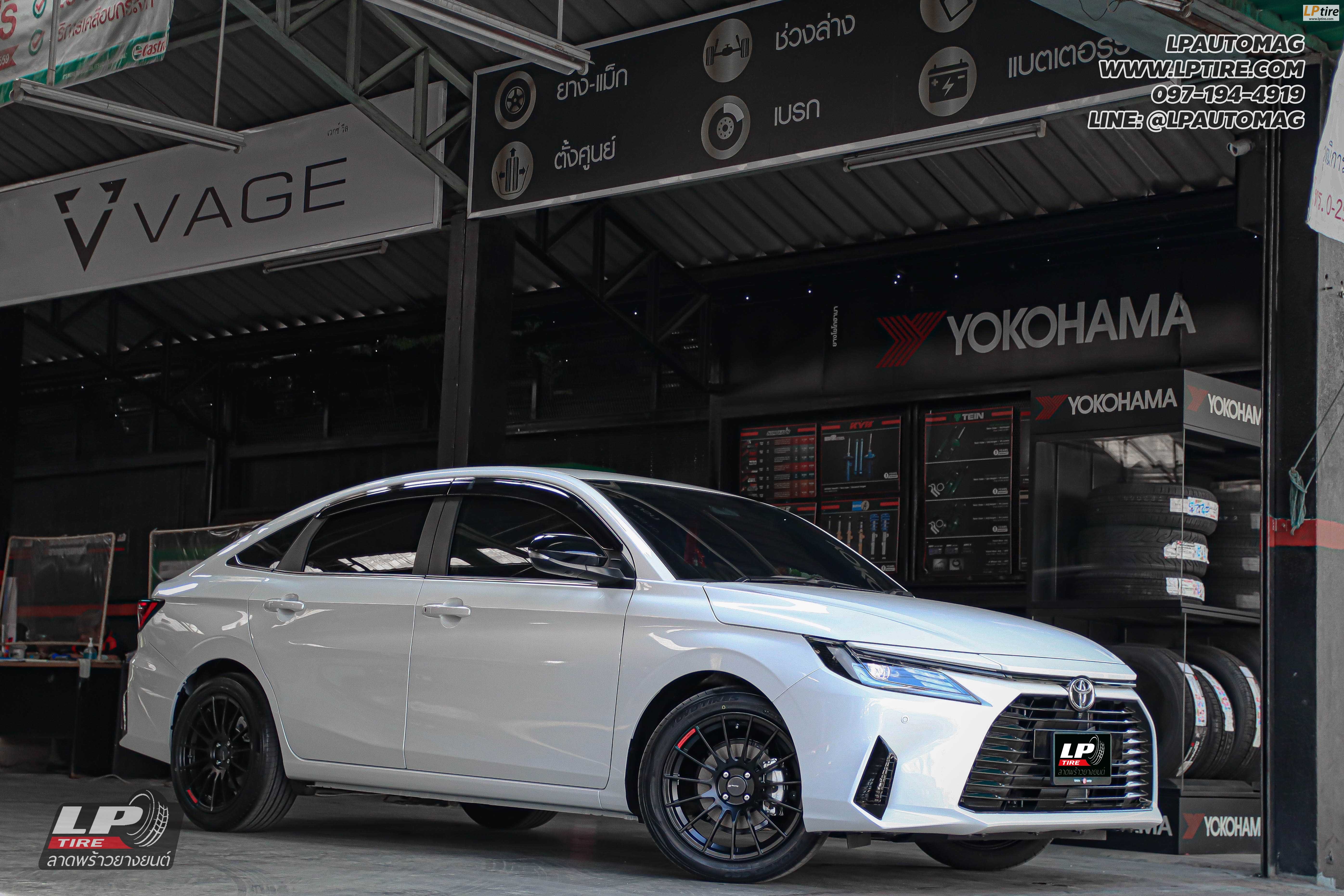 รถ - TOYOTA YARIS ล้อแม็ก - SSW S254 RS05RR ดำด้าน สเปค - 17x8 ET35 4x100 ยาง - TOYO CR1 เบอร์ -215/50-17