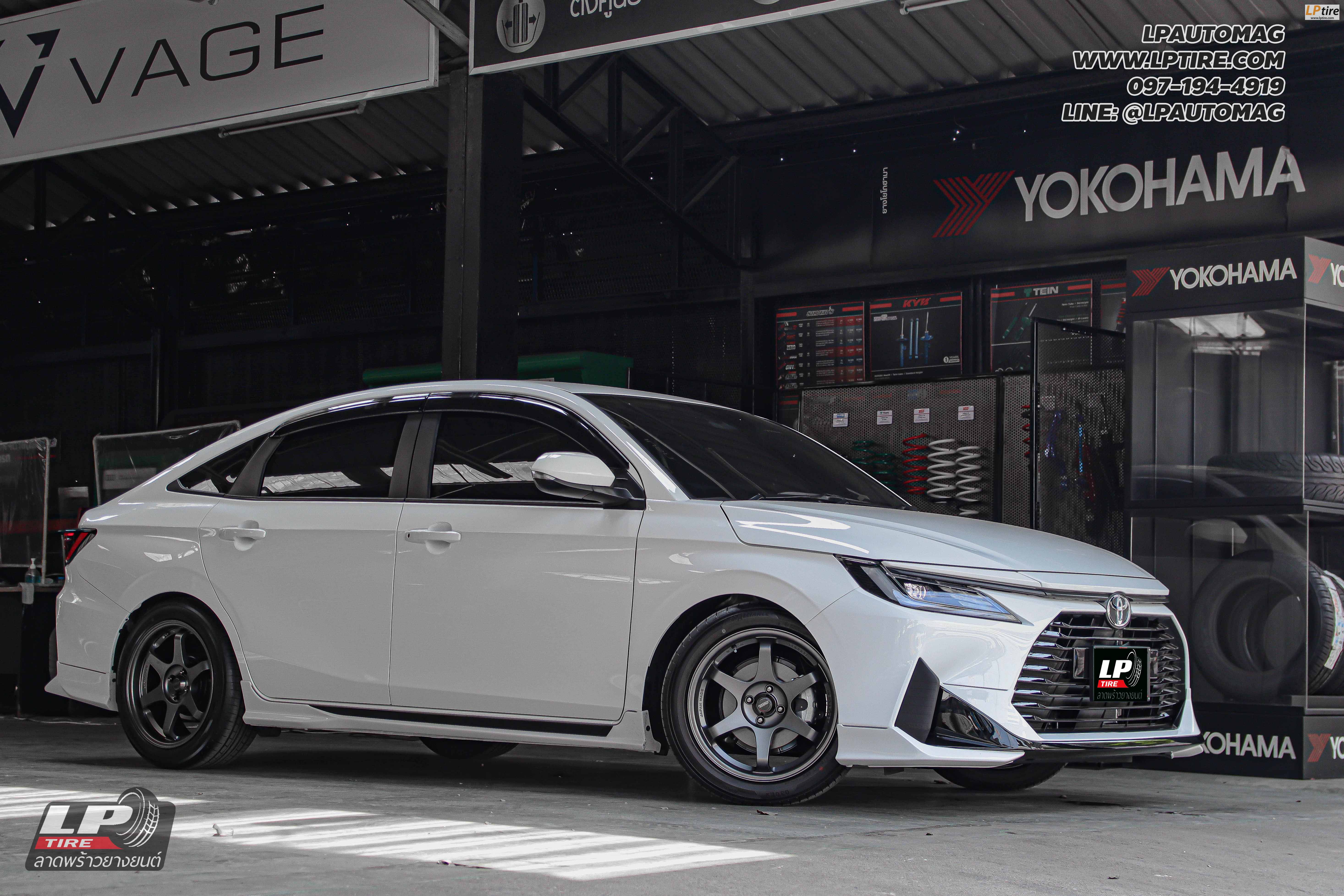 รถ - ALL NEW YARIS ATIV ล้อแม็ก -SSW S202 TE37 เทากัน สเปค -17x8 ET35 4x100 ยาง - YOKOHAMA Alliance AL30 เบอร์ -215/50-17 น็อตล้อ 7 เหลี่ยม 12x1.5 (ไทเทเนียม) สปริงโหลด - Yss ตรงรุ่น Yaris ATIV 2022