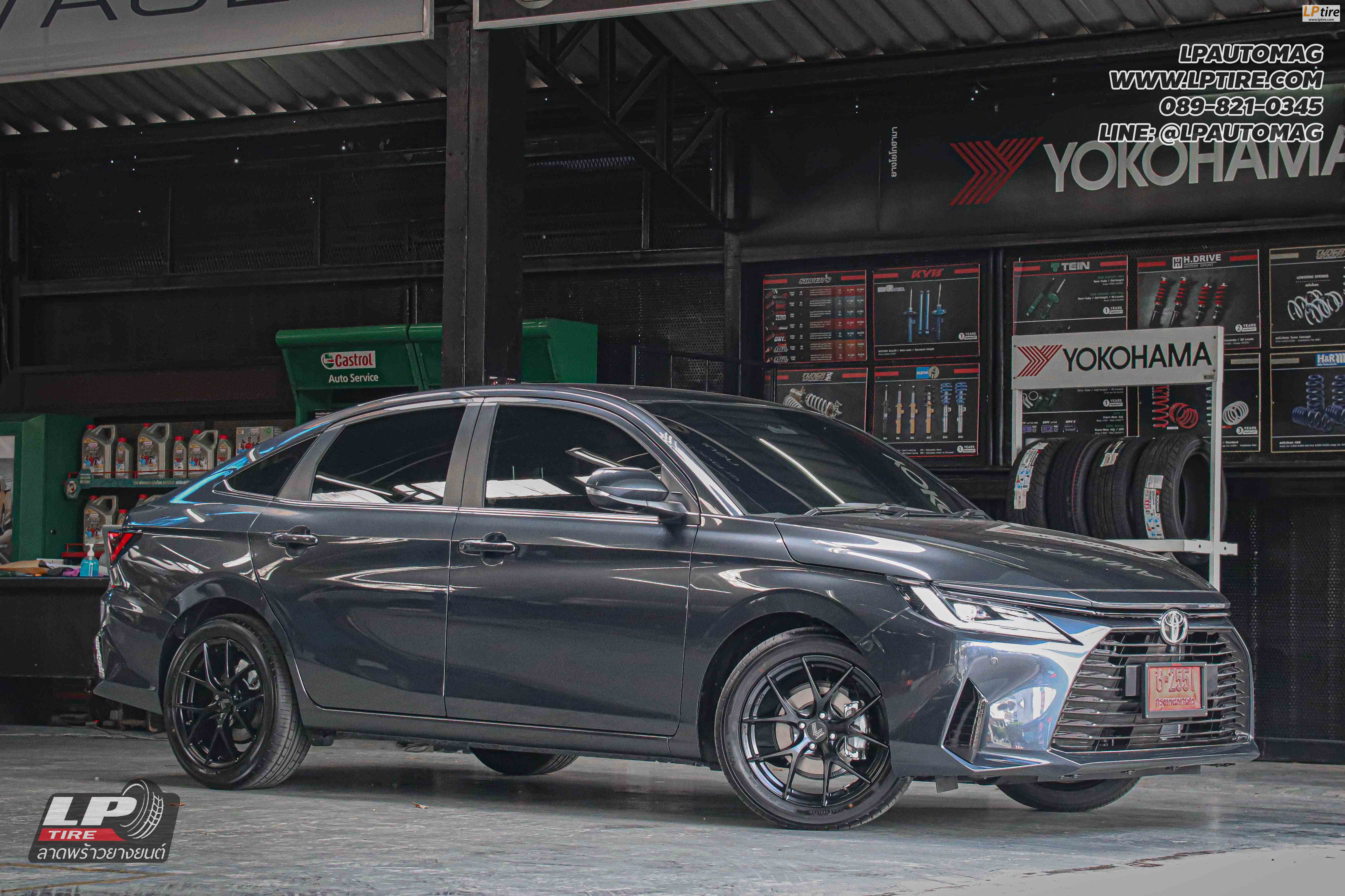 รถ - TOYOTA YARIS ล้อแม็ก -LENSO Jager Dyna ดำด้าน สเปค - 17x7.5 ET35 4x100 ยาง - ALLIANCE AL30 030Ex เบอร์ - 215/50-17