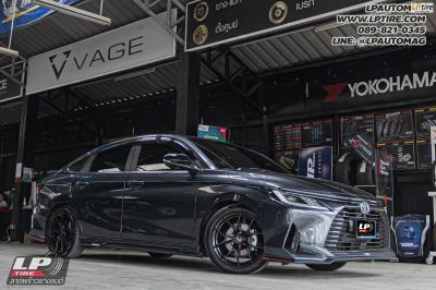 รถ - TOYOTA YARIS ATIV ล้อแม็ก - LENSO Jager Dyna ดำด้าน สเปค - 17x7.5 ET35 4x100 ยาง - YOKOHAMA ALLIANCE AL30 030Ex เบอร์- 215/45-17 โช้คอัพ - PROFENDER DRIFT Series