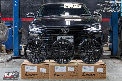 รถ - TOYOTA YARIS Ativ ล้อแม็ก - LENSO YETI ดำด้าน สเปค - 16x7 ET35 4x100 ใช้ยางเดิม