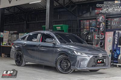 รถ - TOYOTA YARIS Ativ ล้อแม็ก - LENSO YETI ดำด้าน สเปค - 16x7 ET35 4x100 ยาง - MICHELIN Primacy 4 เบอร์ - 205/55R16