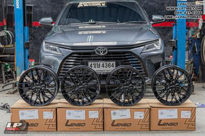 รถ - TOYOTA YARIS Ativ ล้อแม็ก - LENSO YETI ดำด้าน สเปค - 16x7 ET35 4x100 ยาง - MICHELIN Primacy 4 เบอร์ - 205/55R16