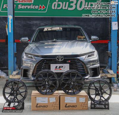 รถ - TOYOTA YARIS ATIV ล้อแม็ก - LENSO Jager Dyna ดำด้าน สเปค - 16x7 ET35 4x100 ใช้ยางเดิม