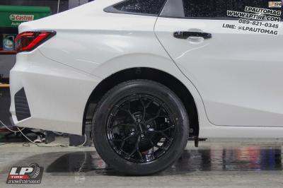 รถ - TOYOTA YARIS ATIV ล้อแม็ก - LENSO Jager J1B ดำเงา สเปค - 16x7 ET35 4x100 ใช้ยางเดิม