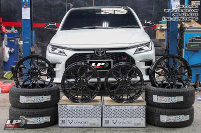 รถ - TOYOTA YARIS ATIV HEV GR SPORT ล้อแม็ก - VAGE VF032 FlowForming V-BLACK สเปค - 18x8.5 ET35 5x100 ยาง - ALLIANCE AL30 030Ex เบอร์ - 225/40-18