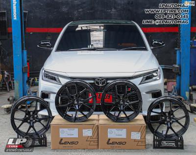 รถ - TOYOTA YARIS ATIV HEV GR SPORT ล้อแม็ก - LENSO Jager Dyna ดำด้าน สเปค - 17x7.5 ET35 5x100 ใช้ยางเดิม
