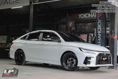 รถ - TOYOTA YARIS ATIV HEV GR SPORT&nbsp;ล้อแม็ก - LENSO Jager Dyna ดำด้าน สเปค - 17x7.5 ET35 5x100 ใช้ยางเดิม