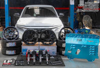 รถ - TOYOTA YARIS ATIV ล้อแม็ก - NK Performance NK28N (CE28) Flowforming DGM สเปค - 17x8 ET35 4x100 ยาง- LENSO D-1CS เบอร์ -215/45-17 โช๊คอัพสตรัทปรับเกลียว Silvers รุ่น NeoMaxOne