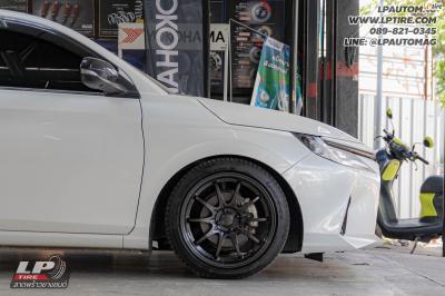 รถ - TOYOTA YARIS ATIV&nbsp;ล้อแม็ก - NK Performance NK28N (CE28) Flowforming DGM สเปค - 17x8 ET35 4x100&nbsp;ยาง- LENSO D-1CS เบอร์ -215/45-17 โช๊คอัพสตรัทปรับเกลียว Silvers รุ่น NeoMaxOne
